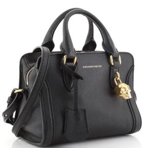 NWT Alexander McQueen Black Mini Padlock Bag